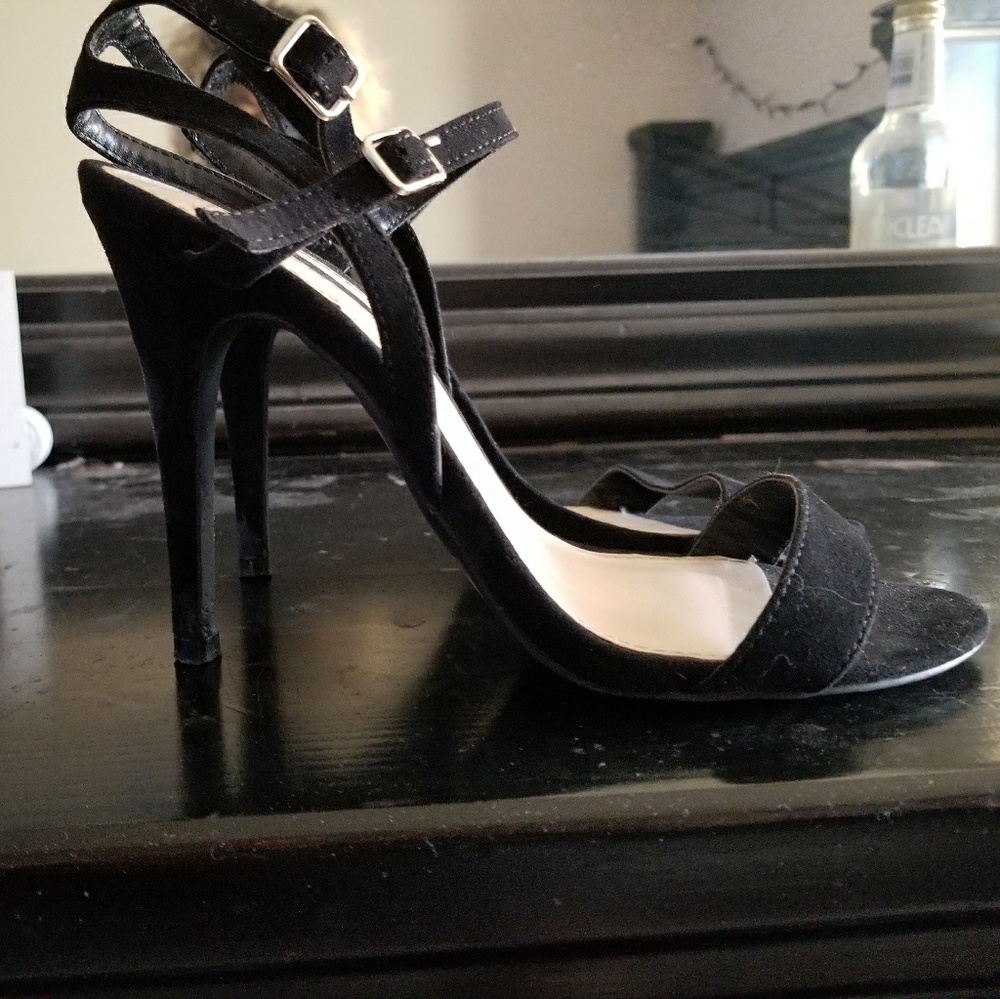 Forever 21 black suede 5 inch heels.